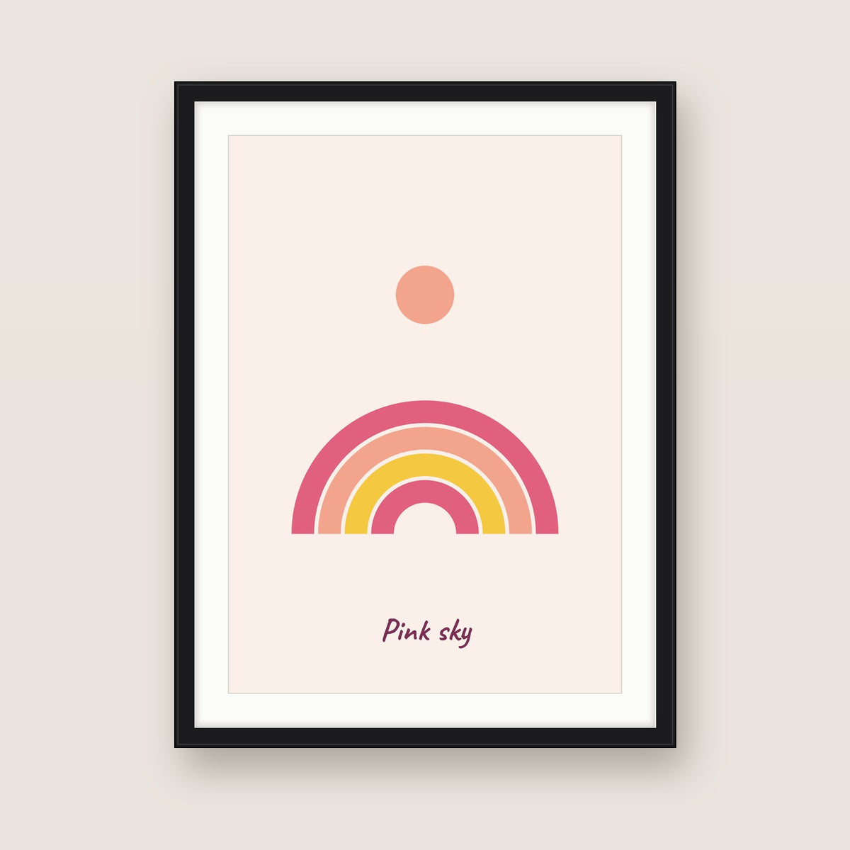 Pink sky in a black frame