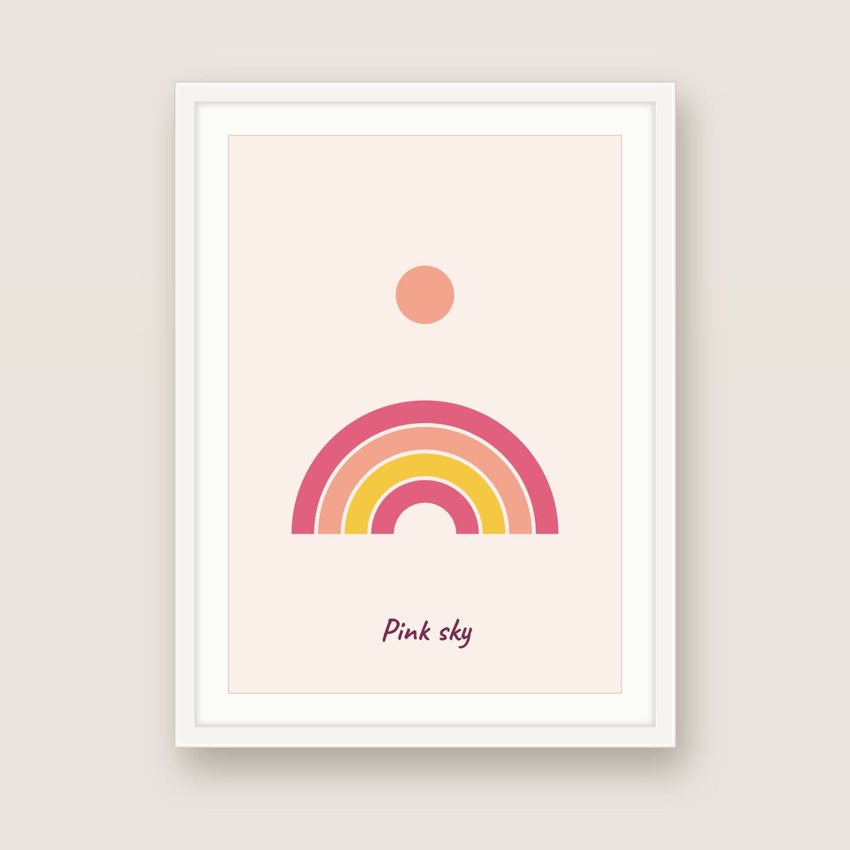 Pink sky in a white frame