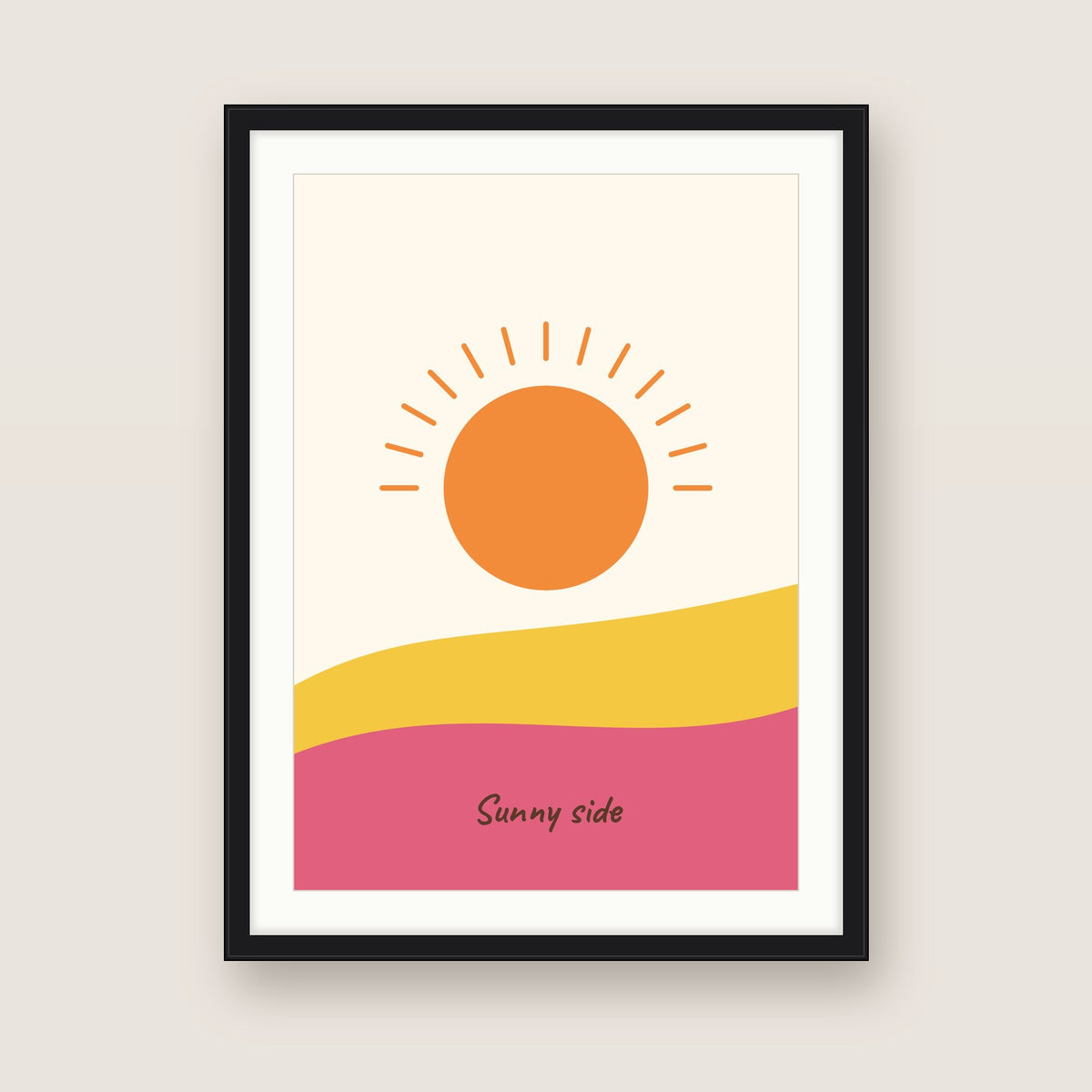 Sunny side in a black frame