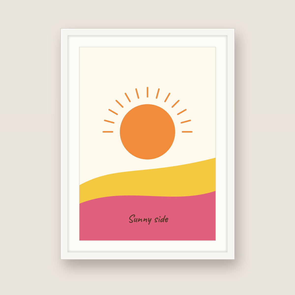 Sunny side in a white frame