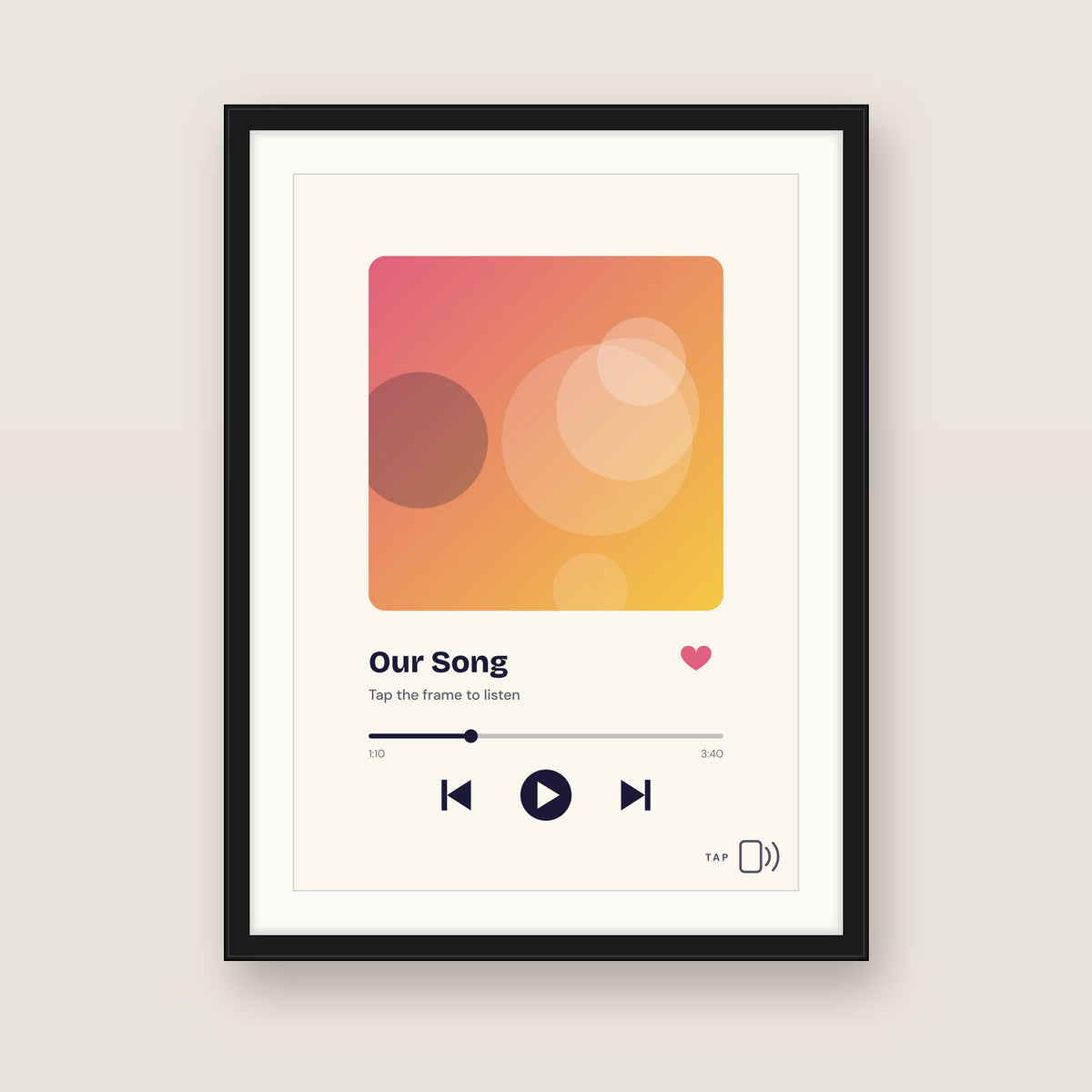 Our Song in a black frame