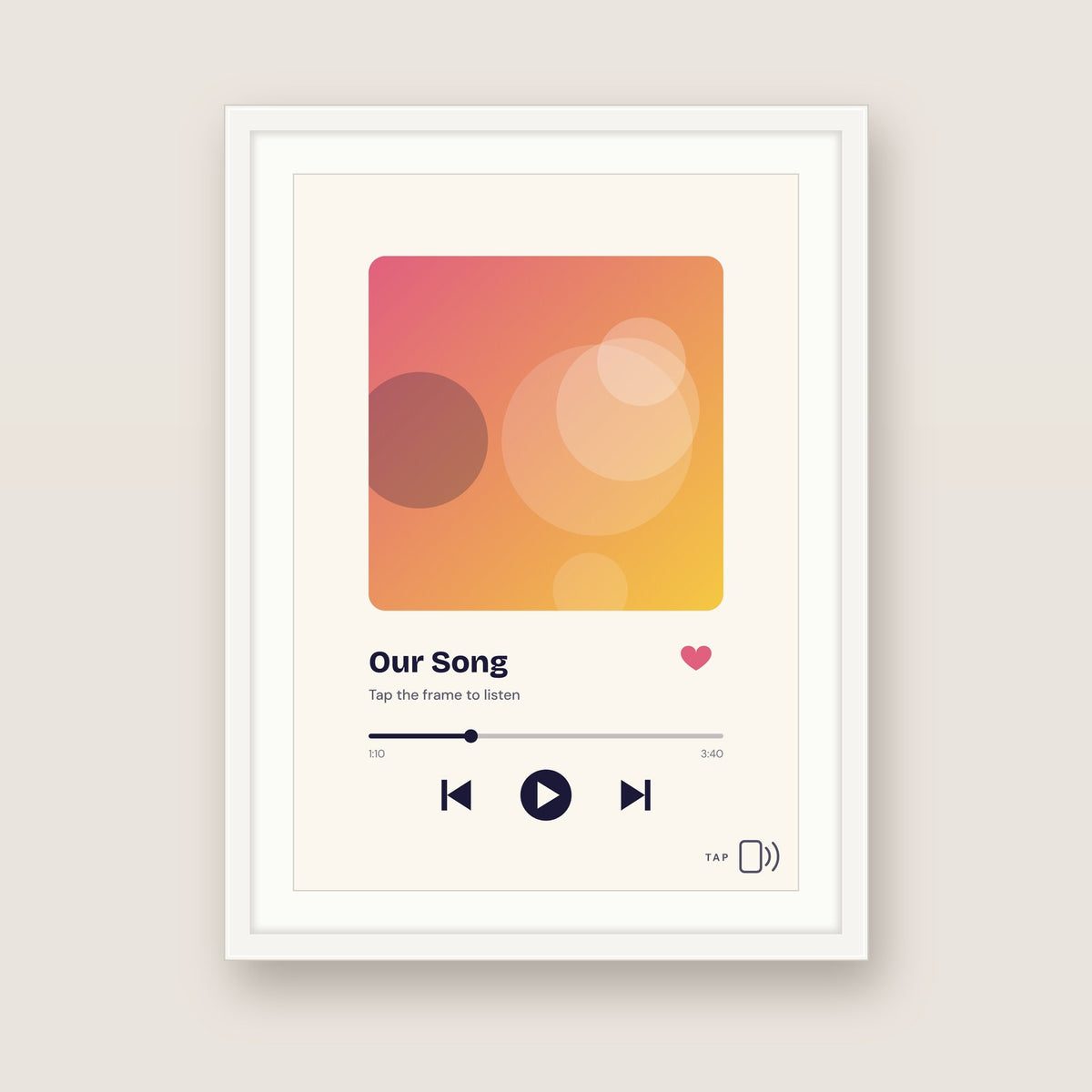 Our Song in a white frame