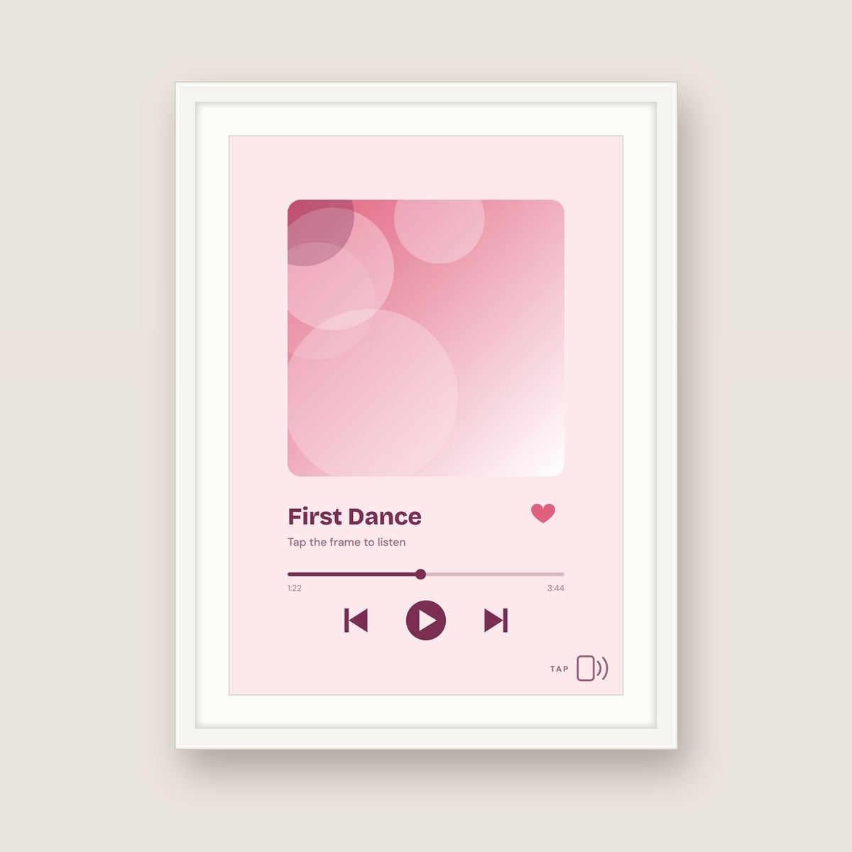 First Dance in a white frame