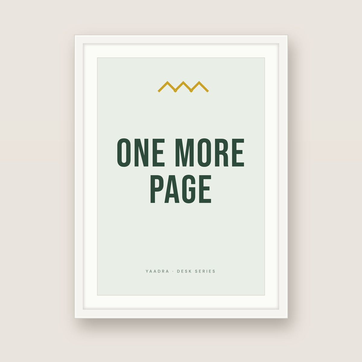 One More Page in a white frame