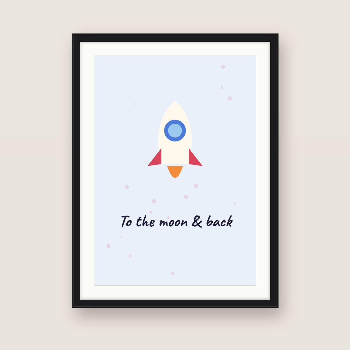 To the moon & back in a black frame