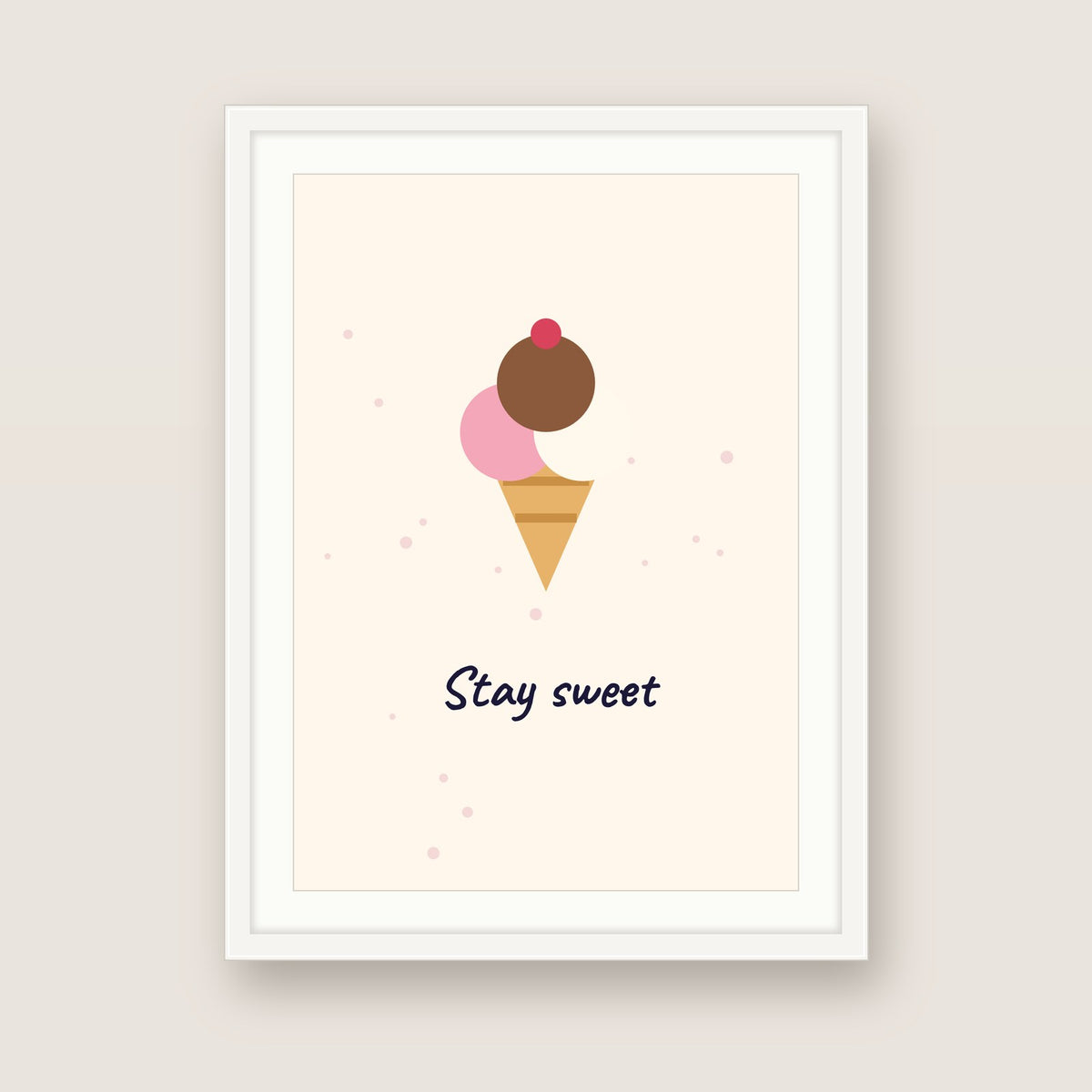 Stay sweet in a white frame
